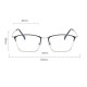 Men Light Metal PC Anti-fatigue Anti-blue Light Vogue Square Clear Lens Optical Glasses