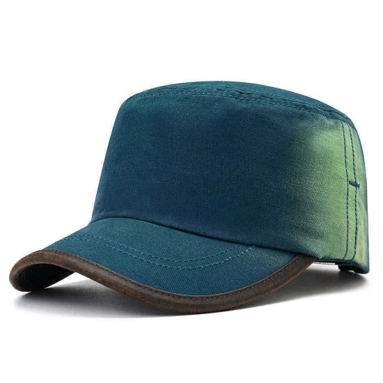 Men New Washed Cotton Flat Top Hats Adjustbale Fashion Outdoor Military Cap Peaked Cap Visor