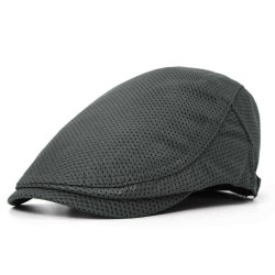 Men Polyester Mesh Breathable Beret Hat Adjustable Sunshade Visor Ivy Newsboy Caps