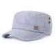 Men Simple Vogue Linen Solid Color Flat Hats Sunshade Casual Outdoors Adjustable Caps