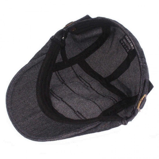 Men Summer Denim Beret Caps Forward Caps Outdoor Travel Visors Retro Hat