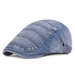 Men Summer Denim Beret Caps Forward Caps Outdoor Travel Visors Retro Hat