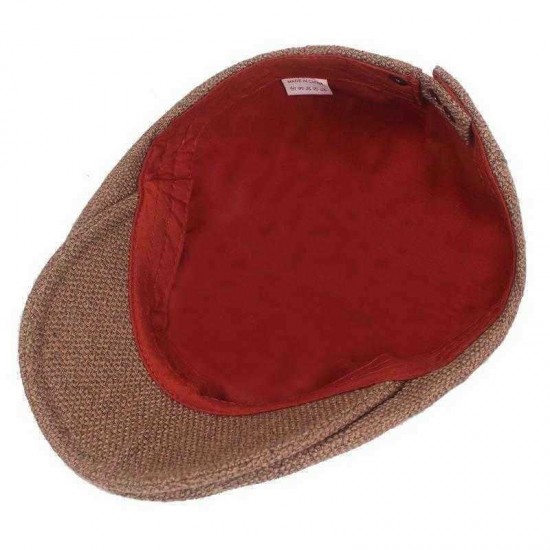 Men Summer Linen Adjustable Painter Beret Hat Newsboy Cabbie Flat Caps