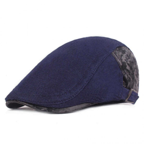 Men Summer Mesh Breathable Beret Caps Forward Caps Outdoor Travel Hats Retro Hat