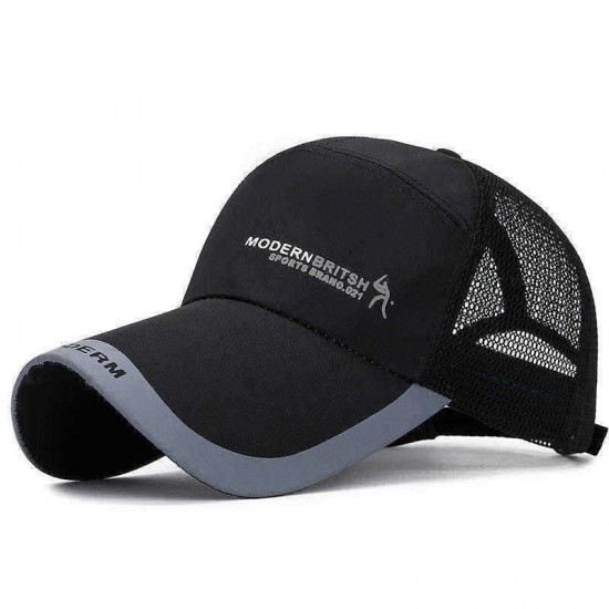 Men Sunshade Casual Mesh Cap Thin Breathable Baseball Cap Outdoor Summer Long Sun Hat