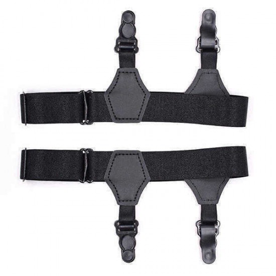 Men Two Clips Sock Holder Stays Casual Adjustable Suspenders Long Tube Socks Braces Belt