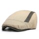 Men Unisex Cotton Stripe Patchwork Painter Beret Caps Outdoor Sunscreen Ivy Forward Hat