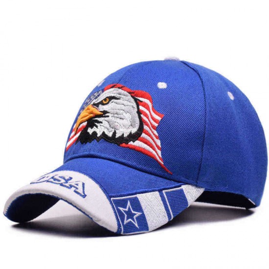 Men Unisex Outdoor Baseball Cap USA Eagle Embroidery Cotton Breathable Visor Cap