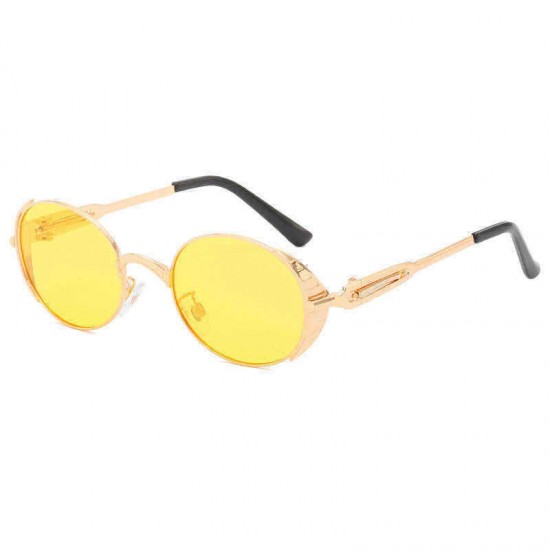 Men Unisex Personality Steampunk Polarized Sunglasses Retro Round Frame Fashion Eyewear