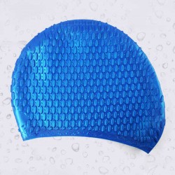 Men Unisex Universal Waterproof Silicone Swimming Cap Water Drop Oversized Comfortable Earmuffs Beanie Hat