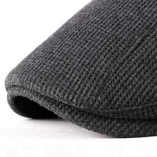 Men Visor Knit Newsboy Beret Caps Outdoor Casual Winter Cabbie Ivy Flat Hat