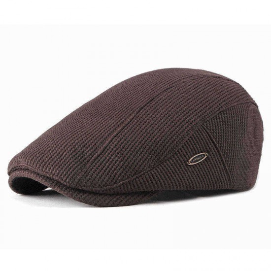 Men Visor Knit Newsboy Beret Caps Outdoor Casual Winter Cabbie Ivy Flat Hat