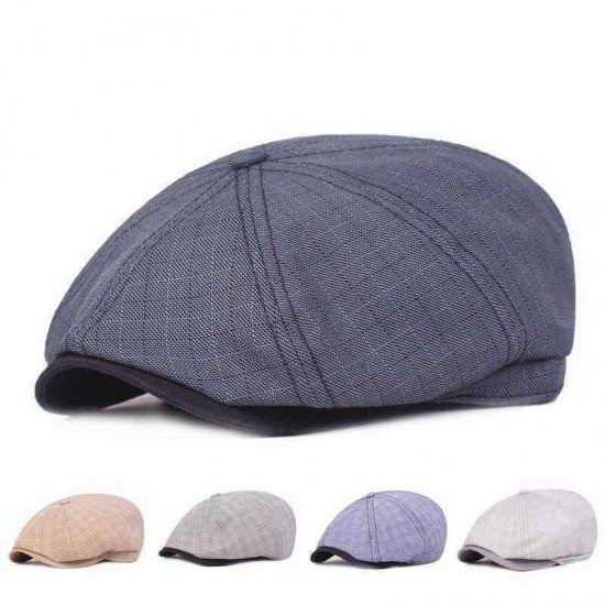 Men Visor Linen Newsboy Beret Caps Outdoor Casual Cabbie Ivy Flat Hat