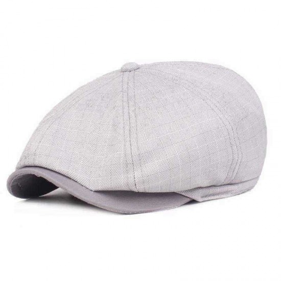 Men Visor Linen Newsboy Beret Caps Outdoor Casual Cabbie Ivy Flat Hat