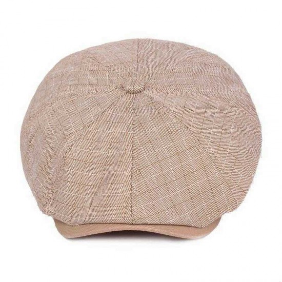 Men Visor Linen Newsboy Beret Caps Outdoor Casual Cabbie Ivy Flat Hat