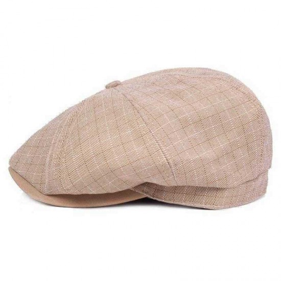 Men Visor Linen Newsboy Beret Caps Outdoor Casual Cabbie Ivy Flat Hat