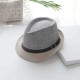 Men Vogue Color Matching Polyester Crimping Jazz Hat Bucket Hat Beach Cap Travel Breathable Sun Hat