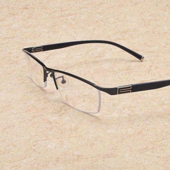 Men Vogue Vintage Multi-focus Look Far And Near Multifunctional Metal Reading Glasses