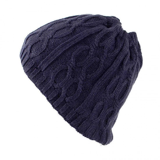 Men Winter Multi-purpose Thicken Knit Plush Beanie Cap Scarf Outdoor Earmuffs Ski Skullcap