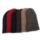 Men Winter Plain Thicken Brimless Knitted Cap Curlable Earmuffs Slouch Beanie Caps