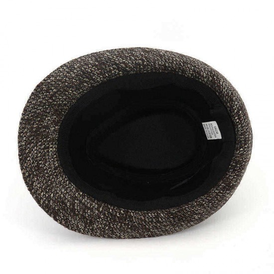 Men Winter Warm Felt Wide Brimmed Jazz Fedora Hat Outdoor Thicken Top Hat