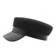 Men Woman Belt Metal Buckle Navy Beret Caps Woolen Blending Warm Flat Top Cadet Hat