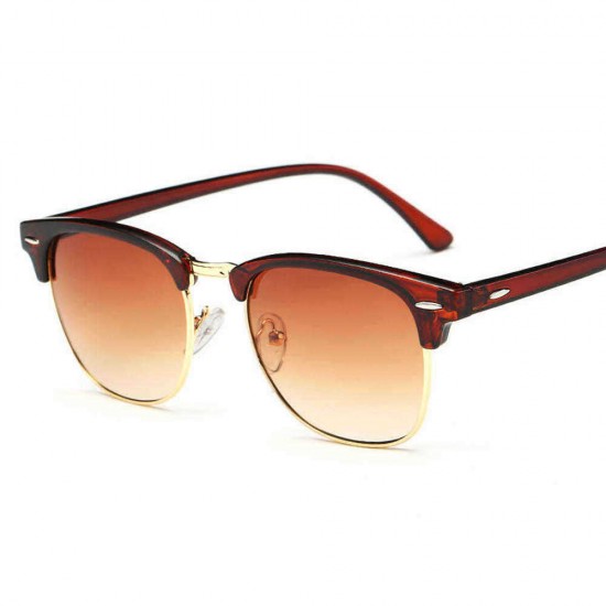 Men Woman Multi-colored UV Protection Mental Frame Retro Round Sunglasses