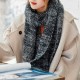 Men Woman Vintage Winter Warm Thicken Knitted Gird Scarf Gradient