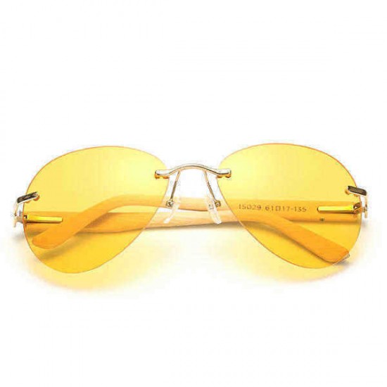 Men Women Anti-UV Retro Sunglasses Outdoor Sport Bamboo Legs Big Frame Goggle Eyeglasses