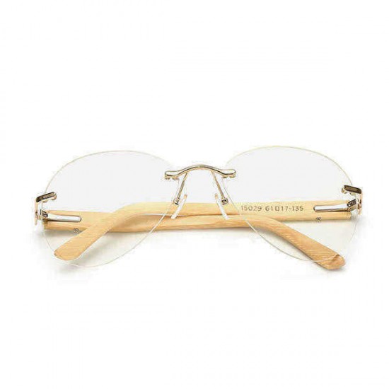 Men Women Anti-UV Retro Sunglasses Outdoor Sport Bamboo Legs Big Frame Goggle Eyeglasses