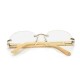 Men Women Anti-UV Retro Sunglasses Outdoor Sport Bamboo Legs Big Frame Goggle Eyeglasses