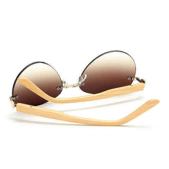 Men Women Anti-UV Retro Sunglasses Outdoor Sport Bamboo Legs Big Frame Goggle Eyeglasses