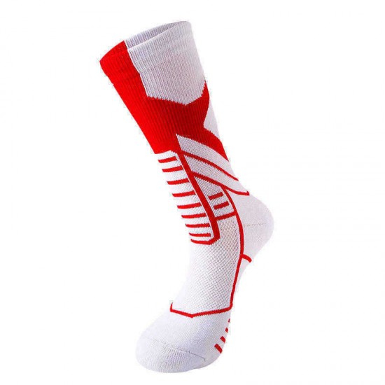 Men Women Basketball Sports Middle Tube Socks Wear-Resistant Anti-Slip Absorber Mesh Cotton Calf Socks