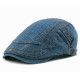 Men Women Casual Washed Denim Peaked Cap Beret Hat