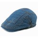 Men Women Casual Washed Denim Peaked Cap Beret Hat