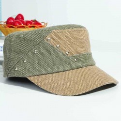 Men Women Color Block Canvas Flat Hats Outdoor Sunshade Fashion Cap