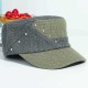 Men Women Color Block Canvas Flat Hats Outdoor Sunshade Fashion Cap