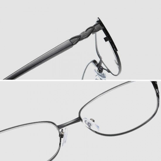 Men Women Comfortable Pure Color Reading Glasses Square Metal Full-frame Anti-fatigue Reading Glasses