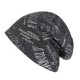 Men Women Cotton Double Layers Earmuffs Beanie Cap Outdoor Warm Letter Print Skullcap