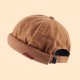 Men Women Cotton French Brimless Hats Outdoor Leisure Adjustable Crimped Sailor Caps