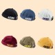 Men Women Cotton Letter Embroidery French Brimless Hats Leisure Adjustable Sailor Cap