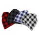 Men Women Cotton Plaid Slouchy Beanie Cap Scarf Outdoor Print Double Layers Turban Hat