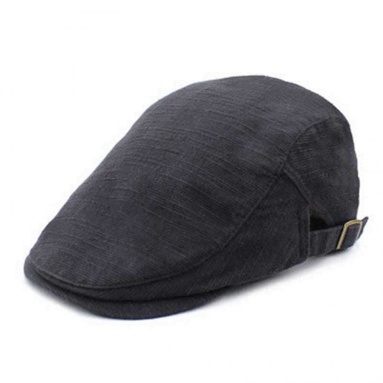 Men Women Cotton Retro Plaid Beret Hat Casual Adjustable Newsboy Cabbie Caps