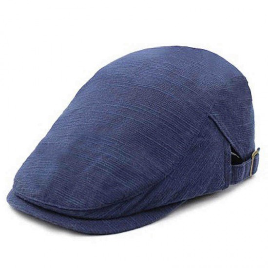 Men Women Cotton Retro Plaid Beret Hat Casual Adjustable Newsboy Cabbie Caps