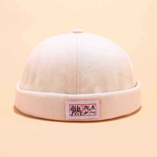 Men Women Cotton Solid Color Brimless Cap Sailor Cap Brimless Hats