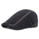 Men Women Cotton Washed Beret Hat Fashion Iron Label Buckle Adjustable Cabbie Golf Gentleman Caps