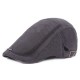 Men Women Cotton Washed Beret Hat Fashion Iron Label Buckle Adjustable Cabbie Golf Gentleman Caps