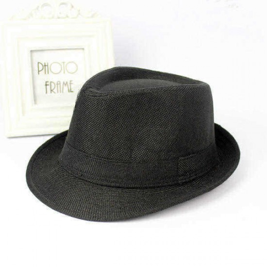 Men Women Cotton Wide Brim Panama Fedora Hats Jazz Caps Top Beach Visor Hat