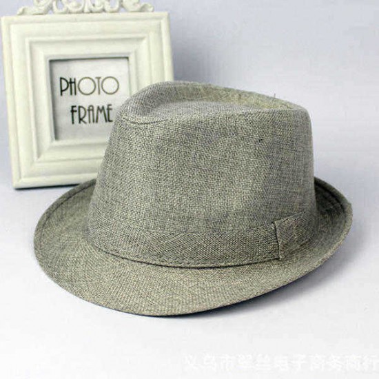 Men Women Cotton Wide Brim Panama Fedora Hats Jazz Caps Top Beach Visor Hat