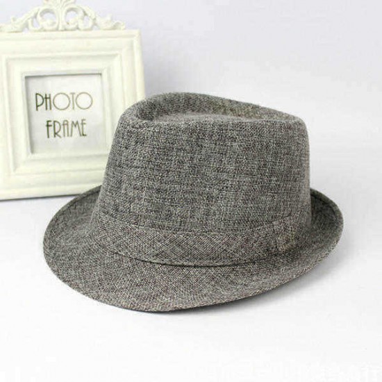 Men Women Cotton Wide Brim Panama Fedora Hats Jazz Caps Top Beach Visor Hat